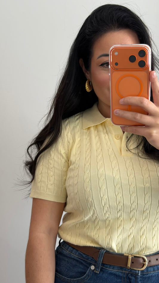 POLO TRANÇADO AMARELO