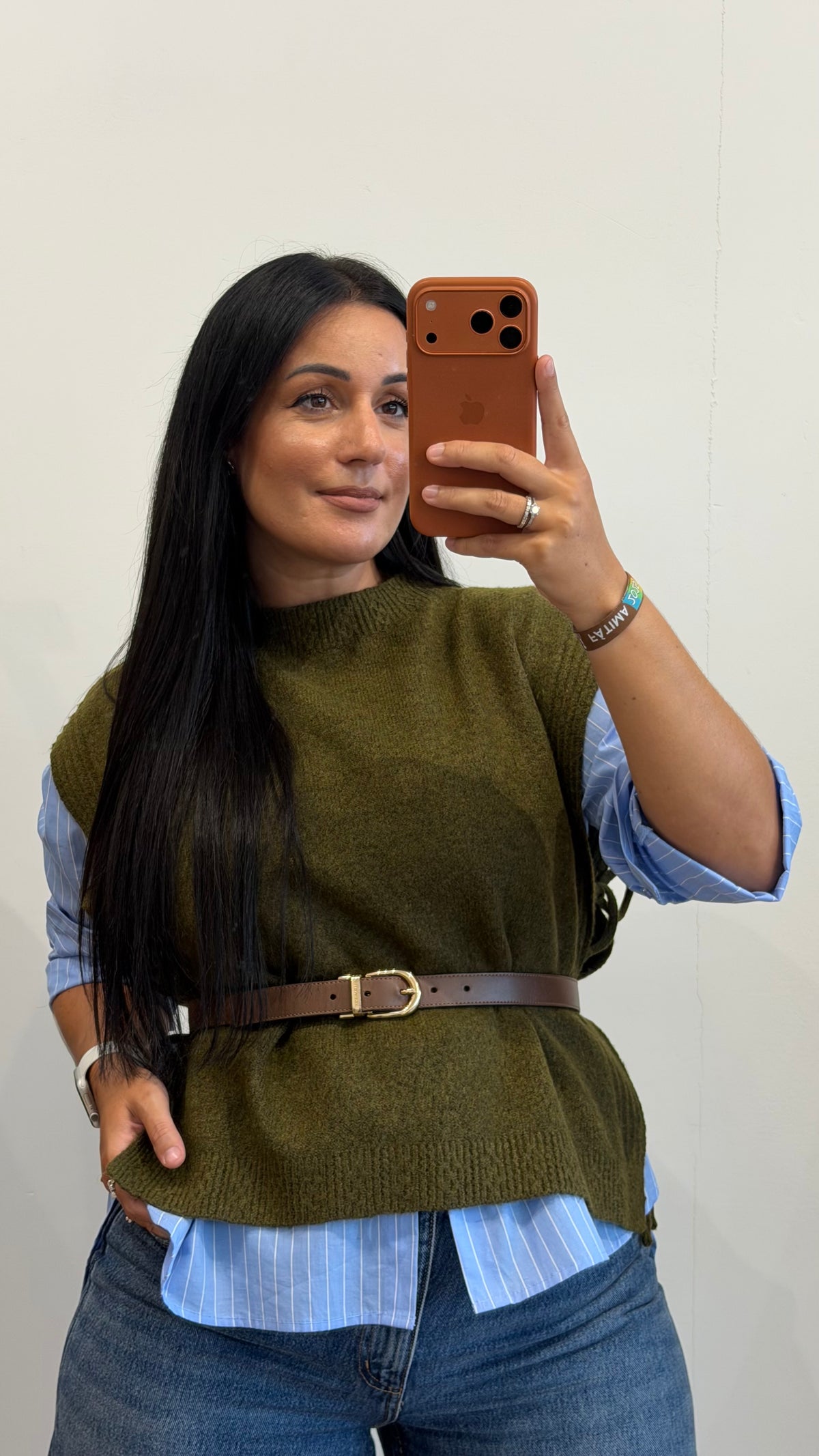 COLETE MALHA VERDE-CAQUI
