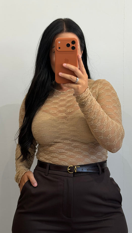 CAMISOLA RENDA BEGE