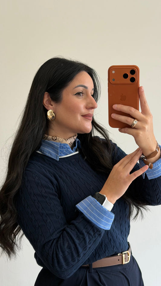 MALHA TRANÇADA AZUL-MARINHO