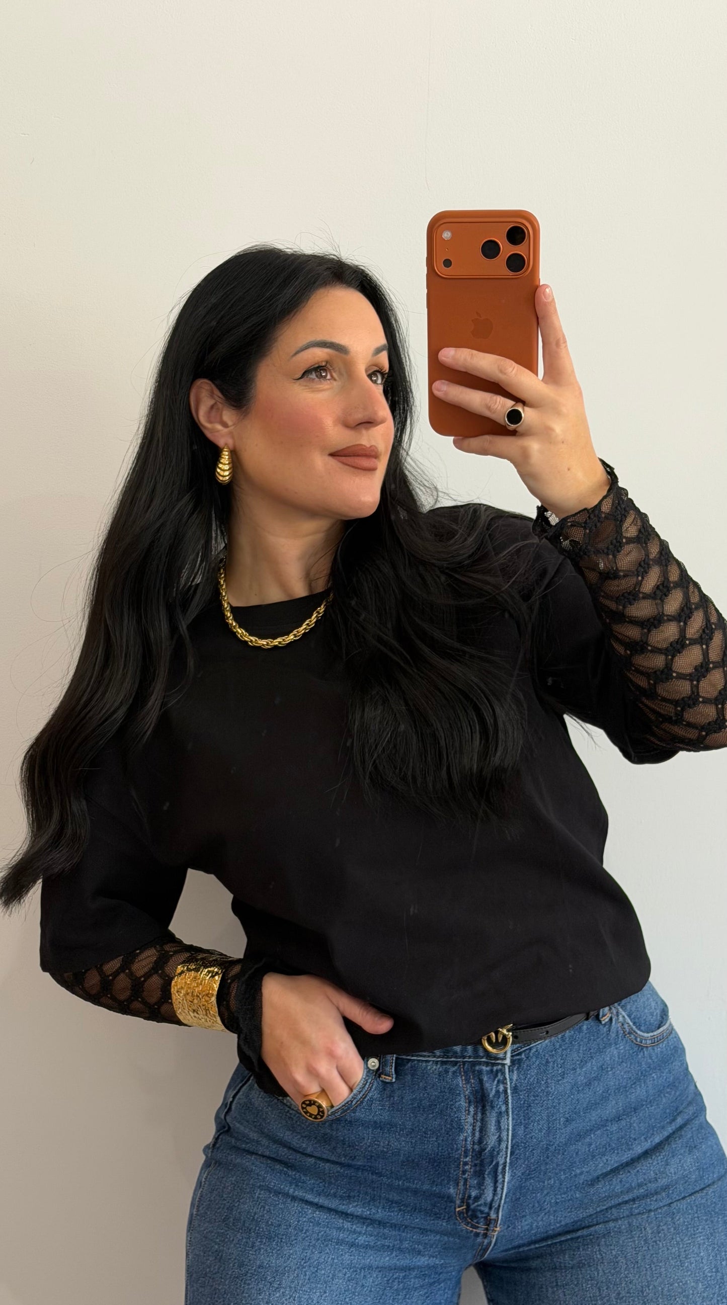 CAMISOLA RENDA PRETA