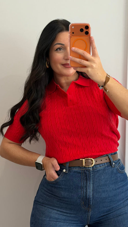 POLO TRANCADO VERMELHO
