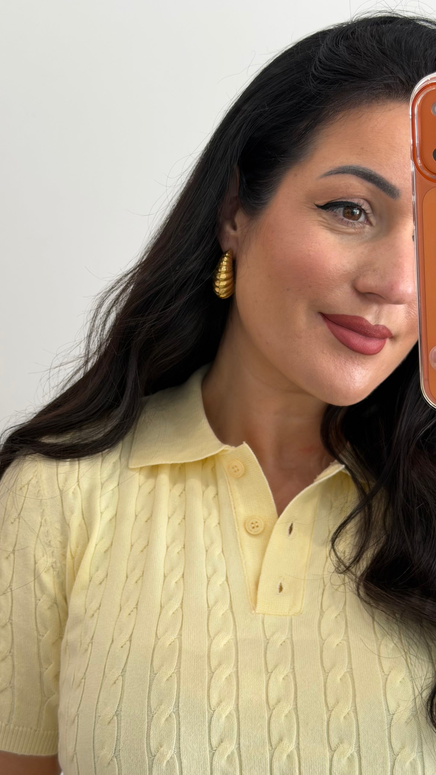 POLO TRANÇADO AMARELO