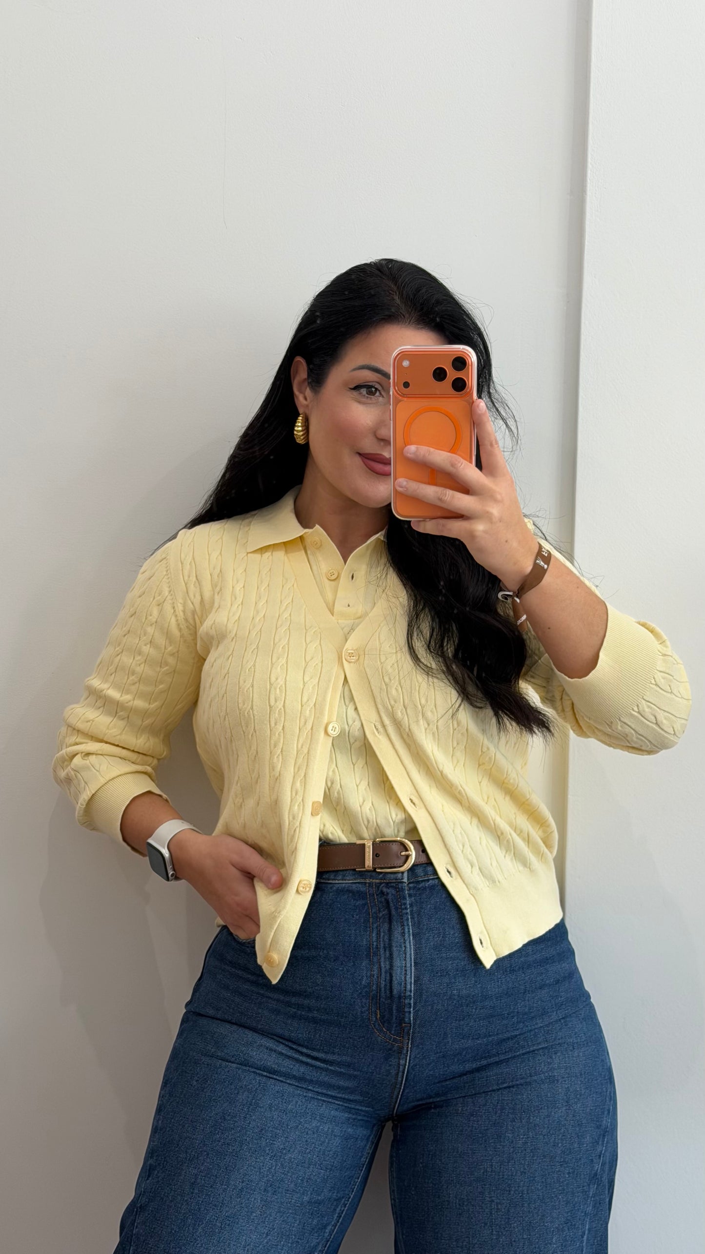 POLO TRANÇADO AMARELO