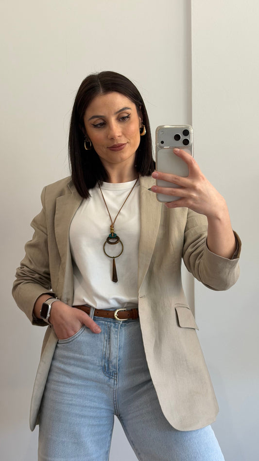 BLAZER LINHO BEGE