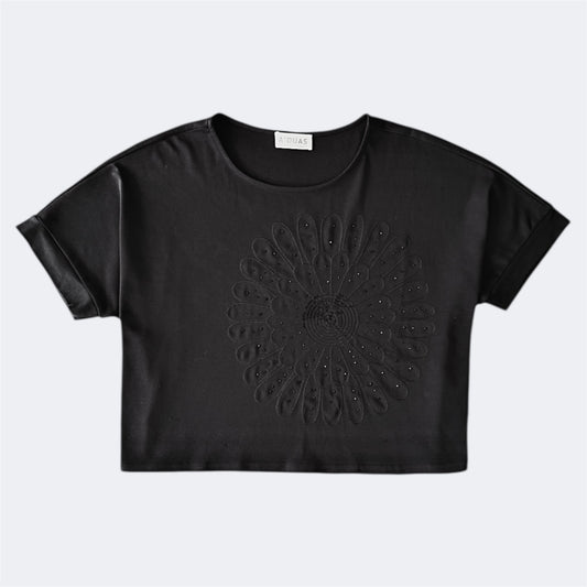T-SHIRT PRETA BRILHANTES