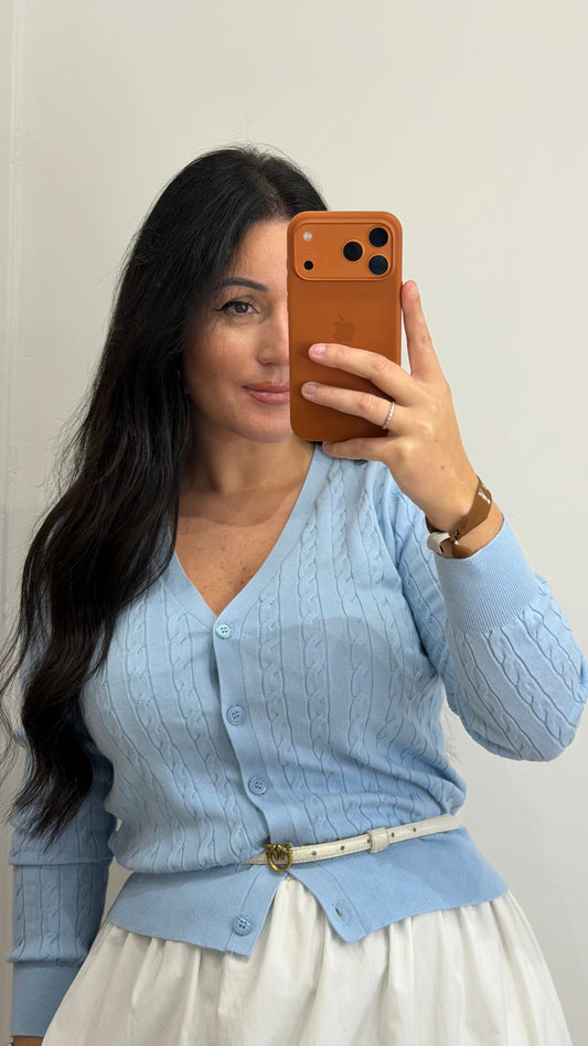 CARDIGAN AZUL-BEBÉ