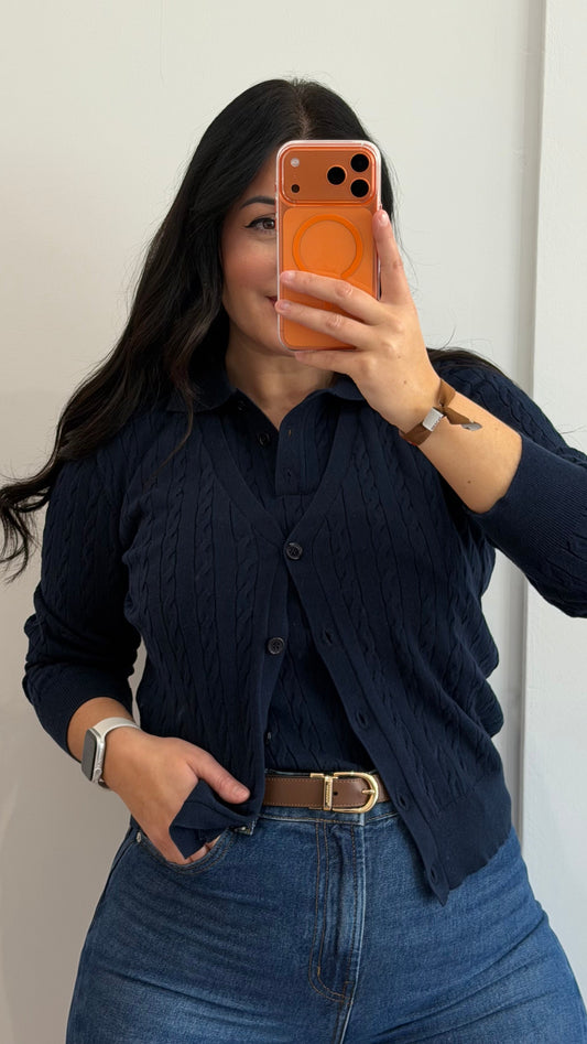 CARDIGAN AZUL-MARINHO