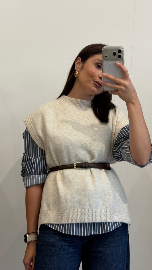COLETE MALHA OFF-WHITE