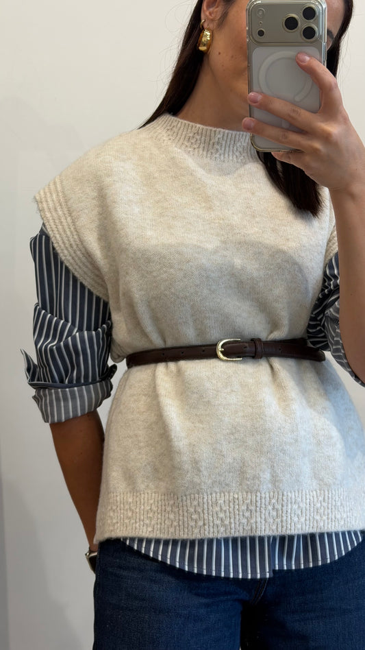 COLETE MALHA OFF-WHITE